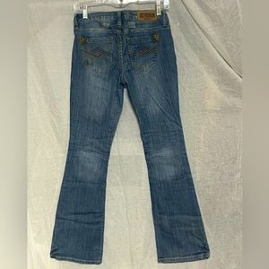 ZCO Premium Jeans Blue Denim embellished Womens Size 5 Thick Stitch Low Rise